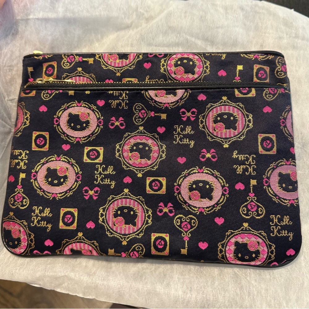 Hello Kitty 35th anniversary Black and Pink Clutch (Made in Japan) new